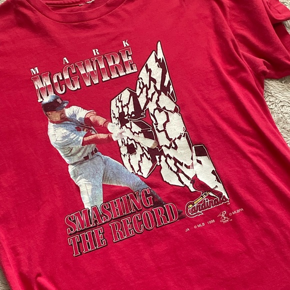 VINTAGE 1998 Mark McGwire “Smashing the record” single stitch tee - Picture 3 of 3